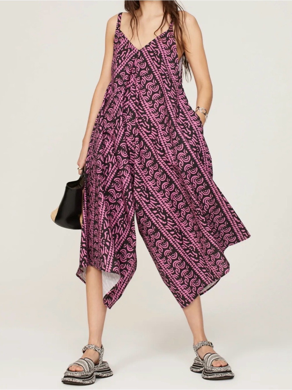 KAHINDO purple pink black KANO Sleeveless african tribal romper Jumpsuit cotton